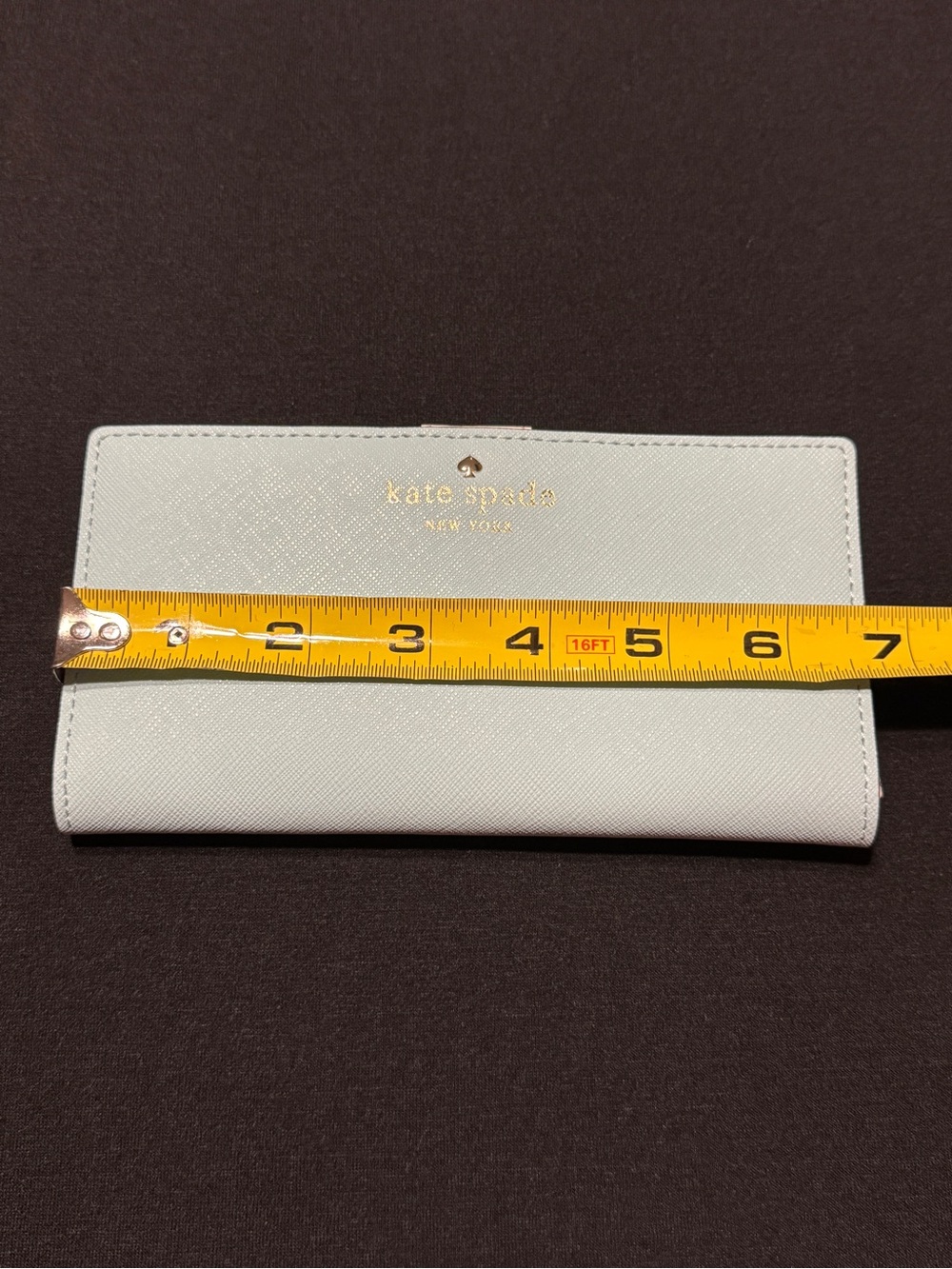 A Kate Spade Baby Blue Wallet with Gold Logo - Picture 3 of 7